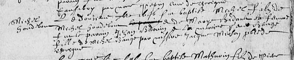 Acte de baptême de Michel Audebout Acte de baptême de Michel Audebout