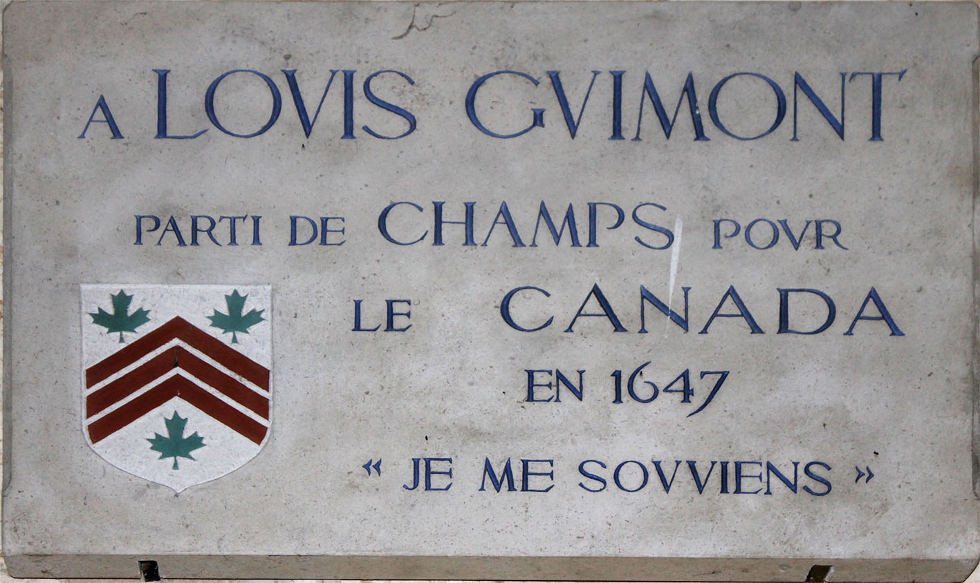 Commemorative plaque in Champs