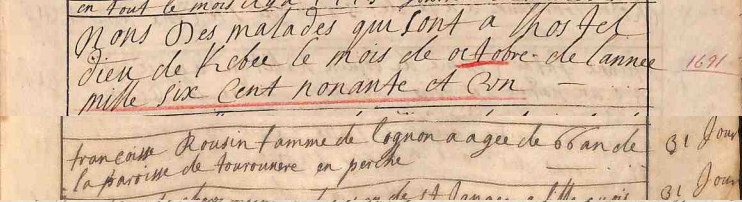 Registre d'admission des malades de l'hôpital de l'Hôtel-Dieu de Québec Registre d'admission des malades de l'hôpital de l'Hôtel-Dieu de Québec