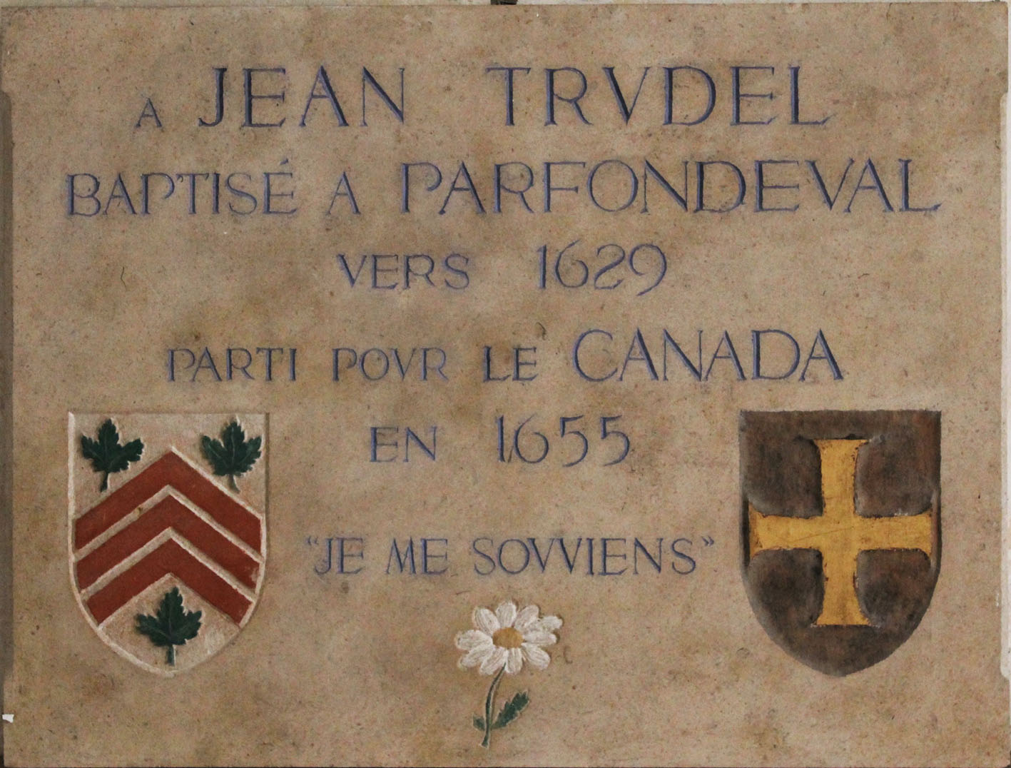 Commemorative plaque in Parfondeval