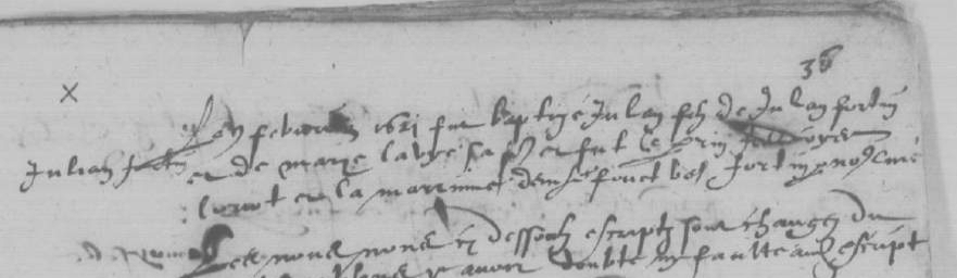 Acte de baptême de Julien Fortin daté du 9 février 1621 - registres paroissiaux de Notre-Dame-de-Vair