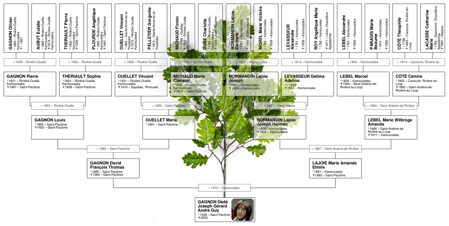 arbre généalogique d'André Gagnon