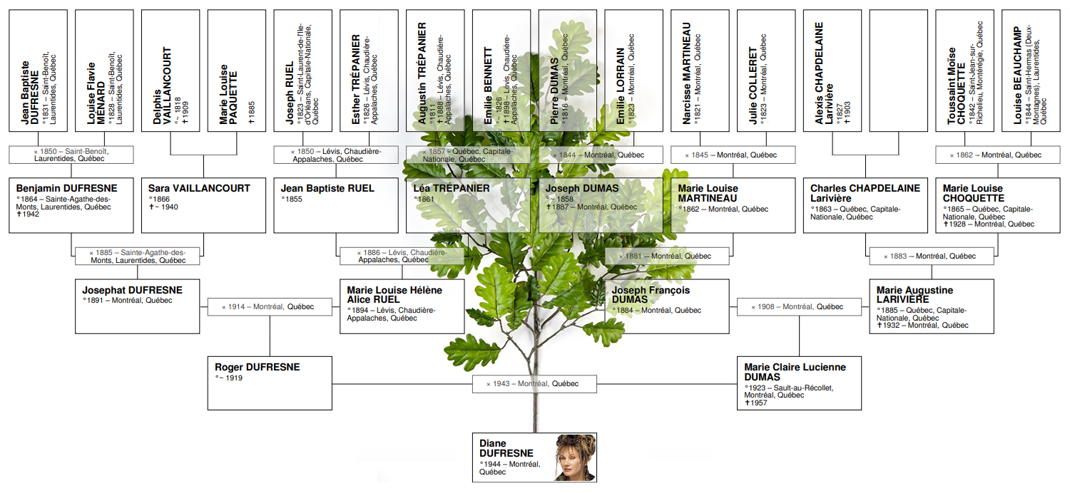 Arbre généalogique de Diane Dufresne