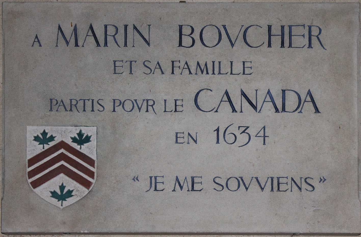 Plaque en l'honneur de Marin Boucher à Saint-Langis-lès-Mortagne