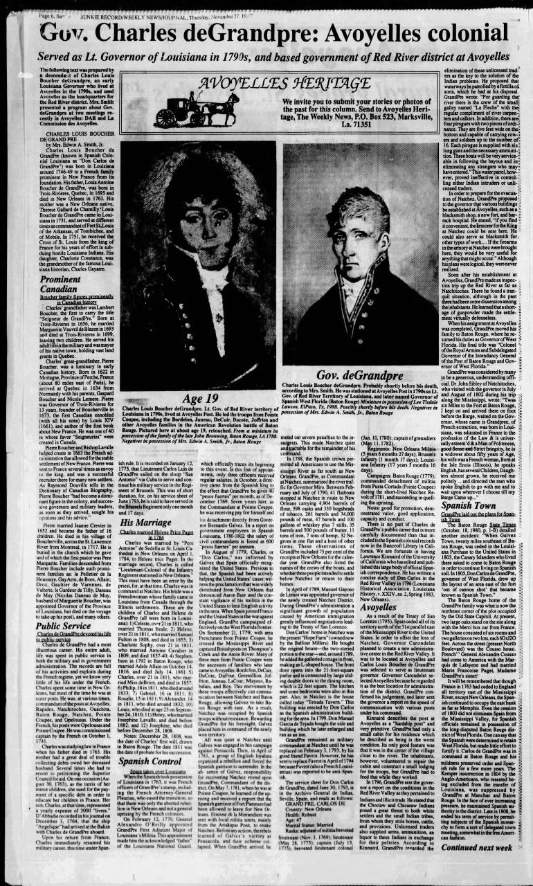 Article du The Marksville Weekly News