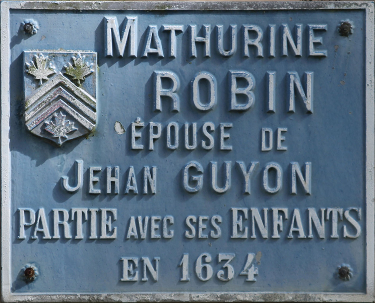 Commemorative plaque Mathurine Robin